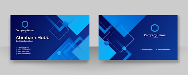 Современный стильный синий векторный дизайн визитной карточки Креативный и чистый шаблон визитной карточки Роскошный элегантный фон визитной карточки в корпоративном стиле Векторная иллюстрация