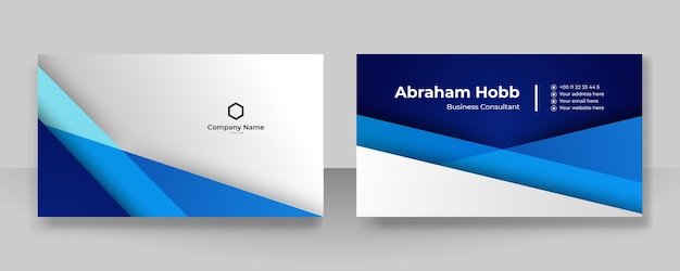Современный стильный синий векторный дизайн визитной карточки Креативный и чистый шаблон визитной карточки Роскошный элегантный фон визитной карточки в корпоративном стиле Векторная иллюстрация