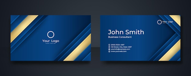 Modern stylish clean simple blue elegant business card design