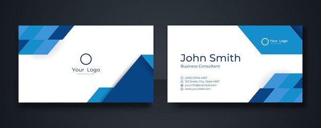 Modern stylish clean simple blue elegant business card design