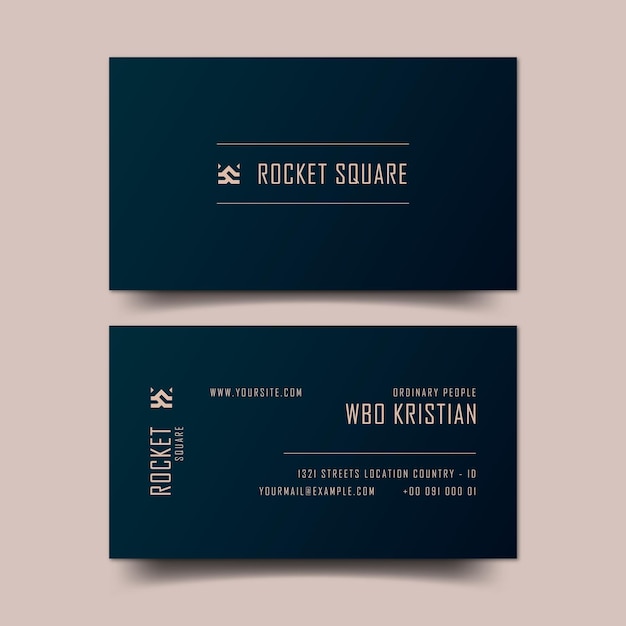 Modern stylish dark green business card template