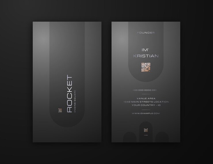 Vector modern stylish ertical business card editable template