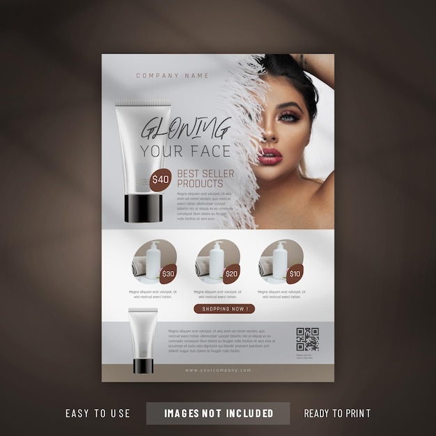 Vector modern stylish luxurious flyer brochure skincare beauty promo sale template