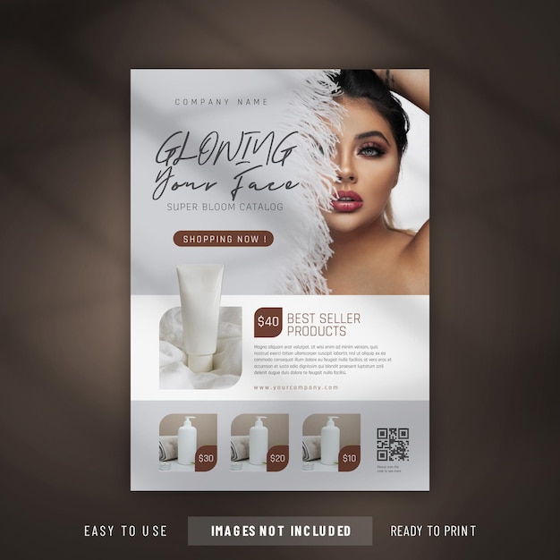 Vector modern stylish luxurious flyer brochure skincare beauty promo sale template