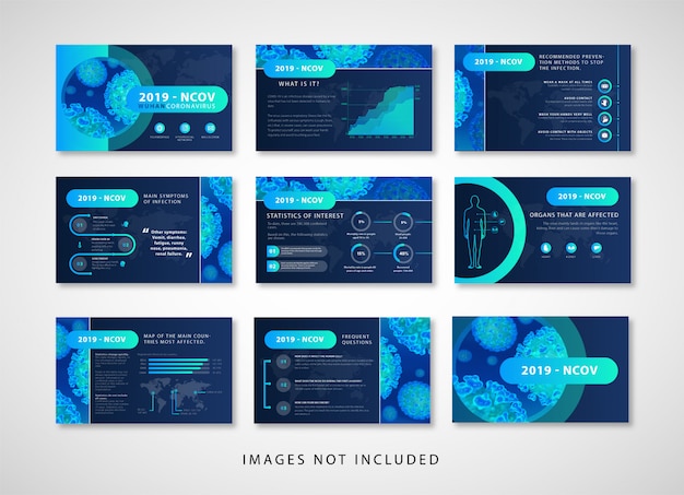 Modern stylish ppt template for coronavirus presentation.