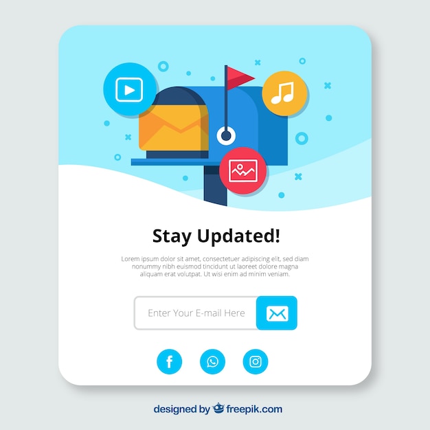 Modern subscription pop up with flat design