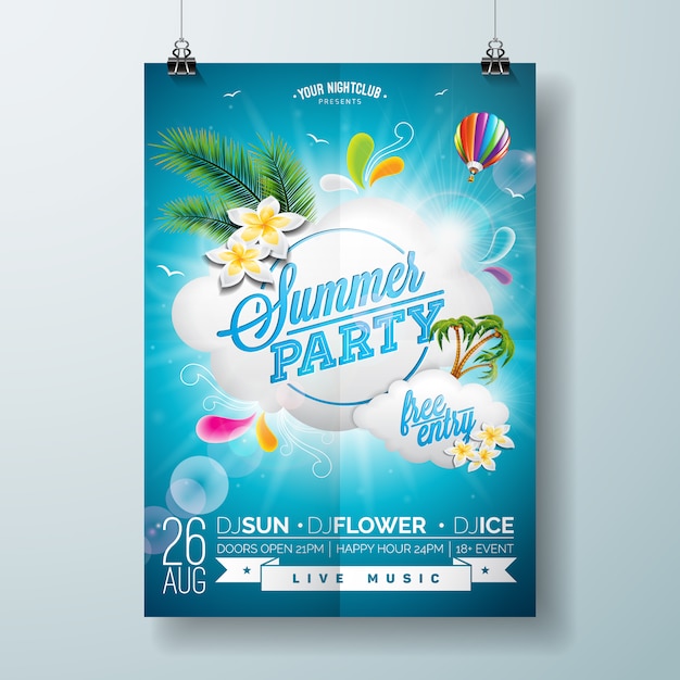 Vector modern summer party poster