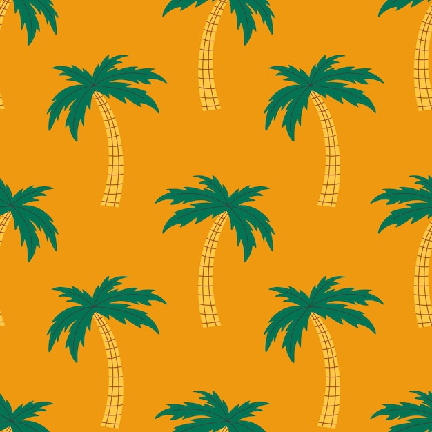 Modern summer seamless pattern with palm tree Tropical repeat vector illustration