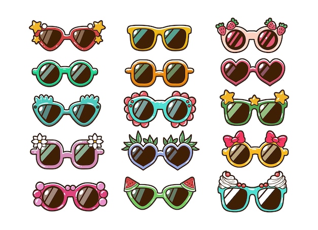 Vector modern sunglasses element vector illustration set