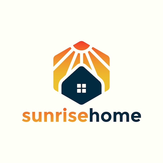 Modern sunrise home logo illustration design