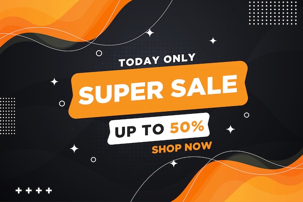 Modern super sale banner background premium