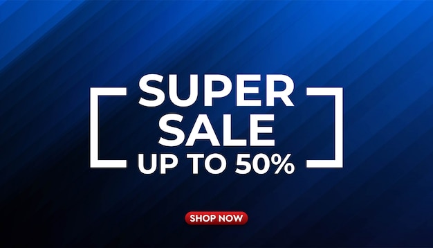 Modern super sale banner background vector template.