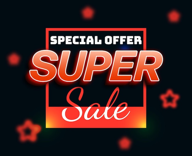 Vector modern super sale event banner design