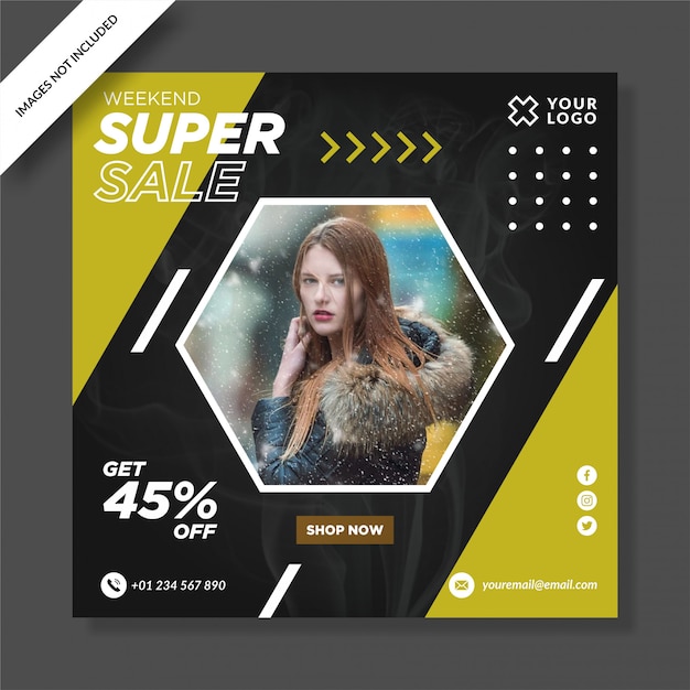 Вектор Пост в instagram modern super sale