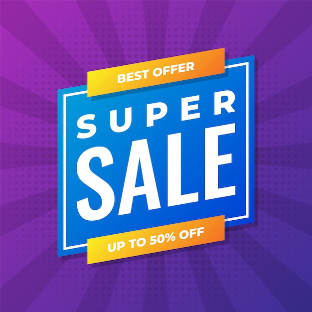 Modern super sale purple banner