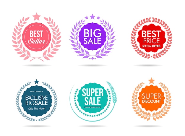 Modern super sale stickers and tags colorful collection