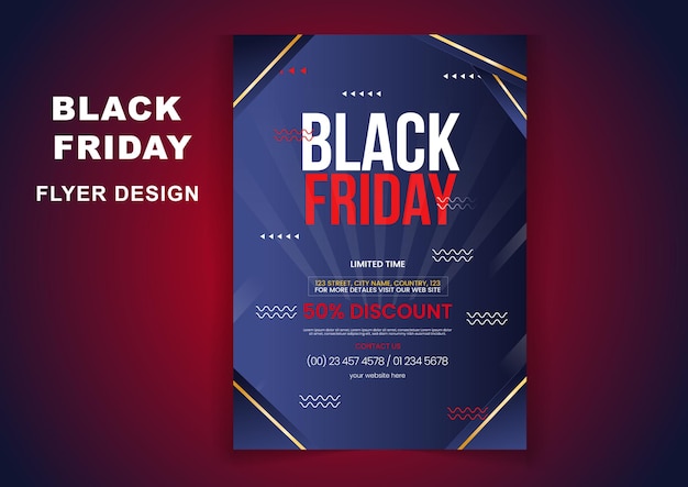 Modern super sell black friday flyer poster design template