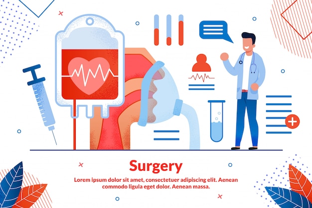 Vector modern surgery technologies flat template