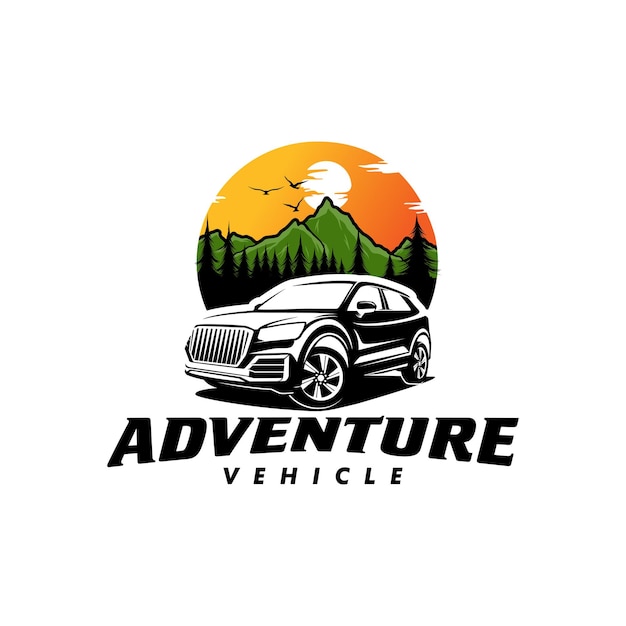 Vector modern suv car adventure logo design