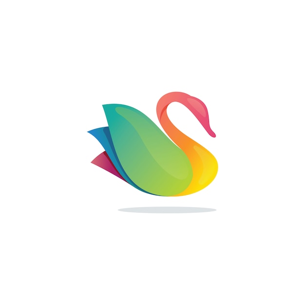 Modern swan abstract logo