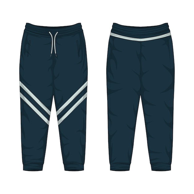 Vector modern sweatpants mockup front and back view