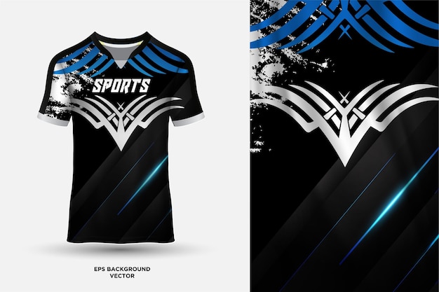 Modern T shirt jersey design suitable for sports racing soccer gaming and e sports vector