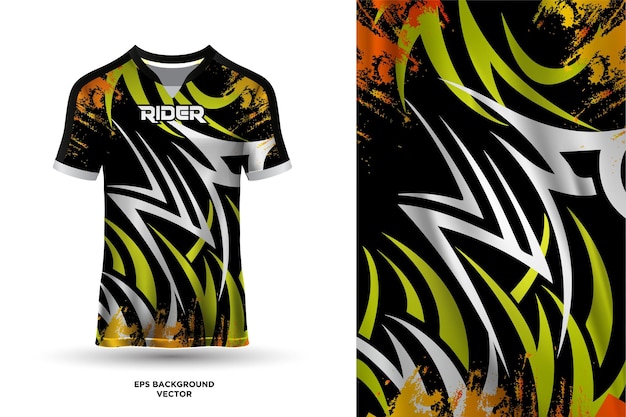 Modern T shirt jersey design suitable for sports racing soccer gaming and e sports vector