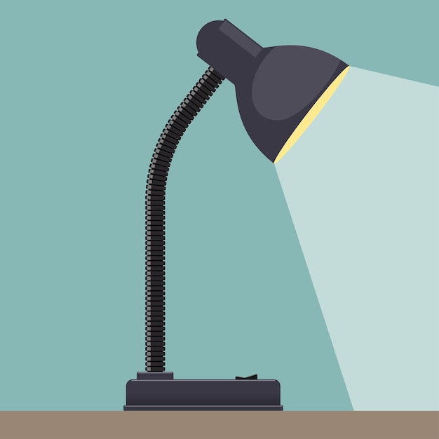 Modern table lamp icon flat design style Desk lamp Vector illustration