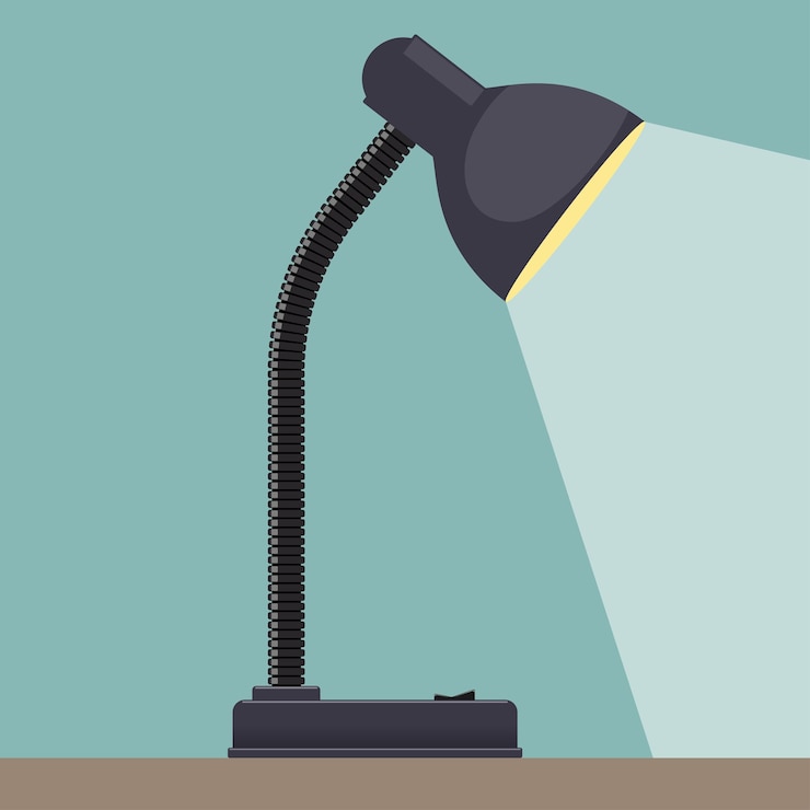 Vector modern table lamp icon flat design style desk lamp vector illustration