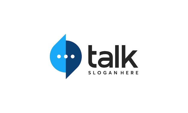 Modern Talk-logo-ontwerpen, Chat Message-logo-symboolconcept, Modern Consulting-bureau-logo-sjabloonontwerpen