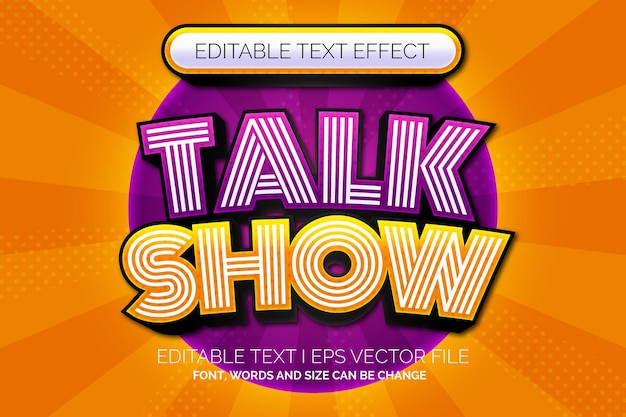 Modern talk show style text effects