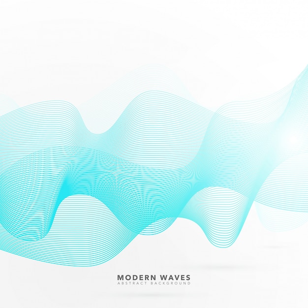 Vector modern teal wavy lines background