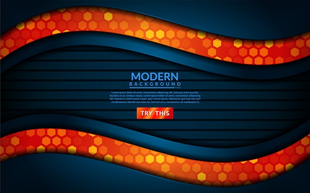Modern tech blue combine with orange background