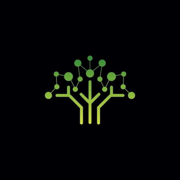 Modern Tech Tree Data Vector Logo Icon Ideas