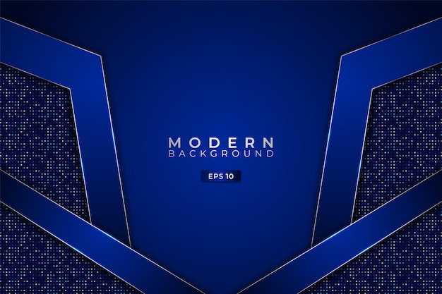 Modern Technology Background Premium Futuristic 3D Blue Hexagon with Elegant Glitter