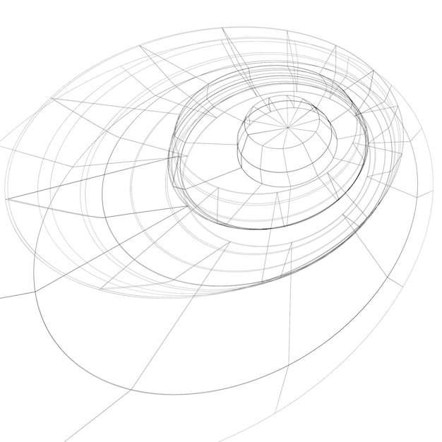 Vettore tecnologia moderna sfondo elegante bianco e nero, figura dimensionale astratta con maglie di linee. sfondo di ingegneria complicata grafica 3d.