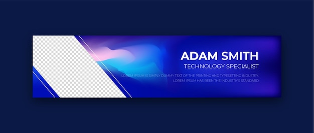 Tecnologia moderna copertina linkedin o design di banner di colore sfumato pastello vibrante e morbido a rete