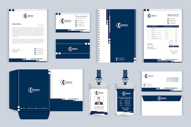 Modern technology stationery template design