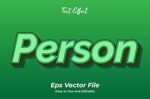 Modern teksteffect Persoon Bewerkbaar en gebruiksvriendelijk Premium vector