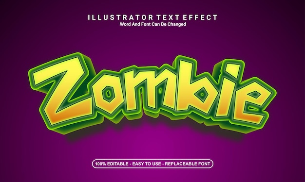 Modern teksteffectontwerp zombie