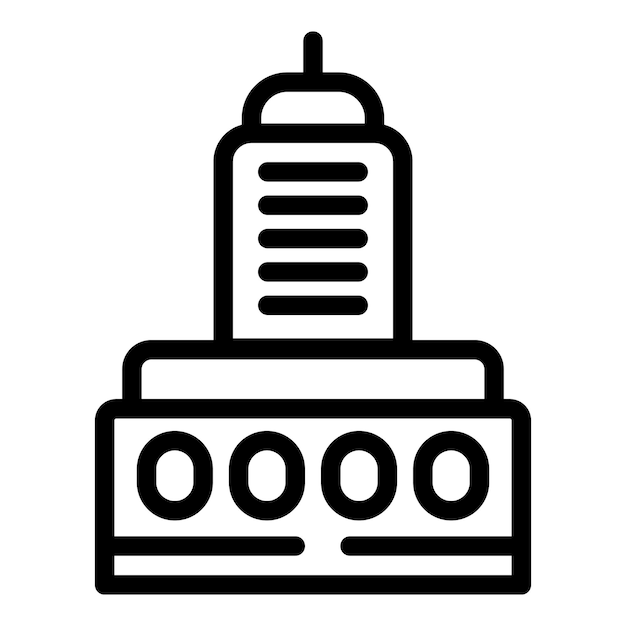 Modern tel aviv building icon outline vector Tower city