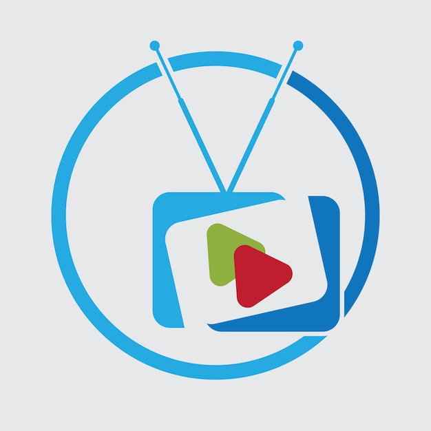 modern television logo icon design idea for company website channel social media Vector