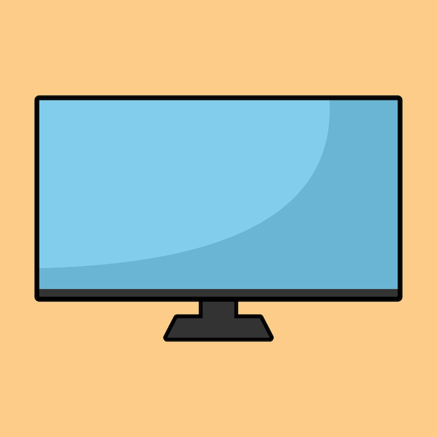 Modern Television Monitor Flat Vector