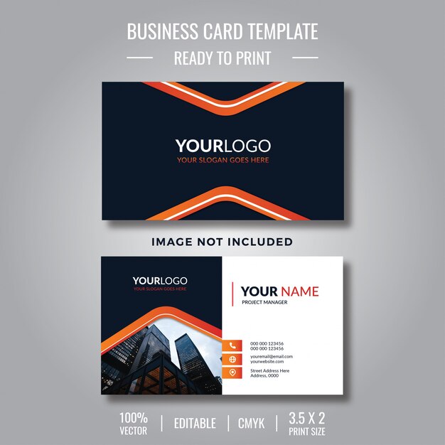 Modern template business card with photo