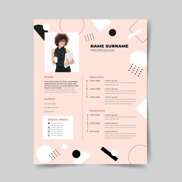 Vector modern template for cv