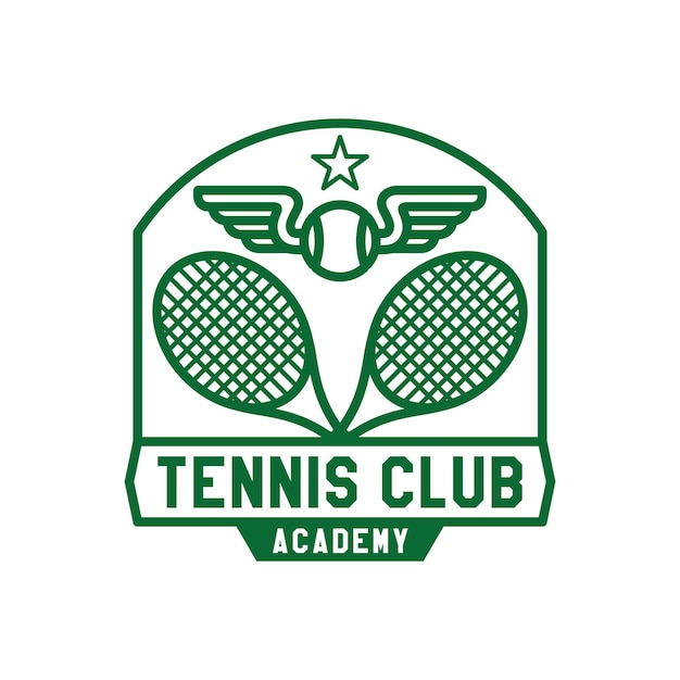 Vettore club di tennis moderno, logo sportivo