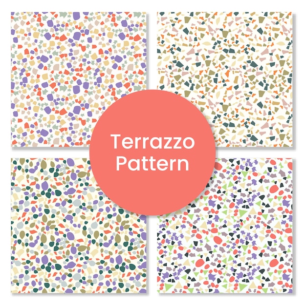 Modern terrazzo pattern set.