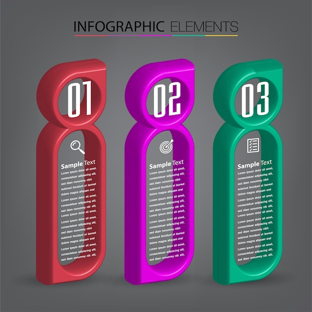 Modern text box template infographics banner infographics timeline