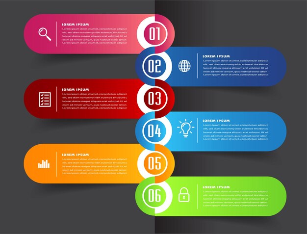 Timeline moderna dell'insegna di infografica del modello della casella di testo