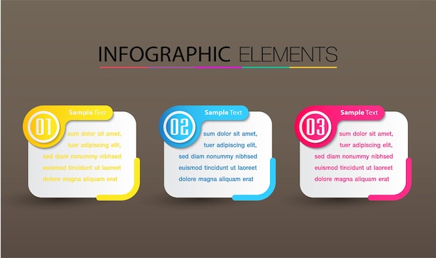 modern text box template infographics banner